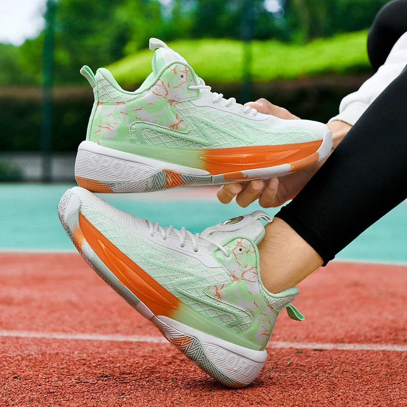 Basketball shoes men's new spring and autumn breathable net shoes men's sports shoes high top men's shoes non-slip soft sole run