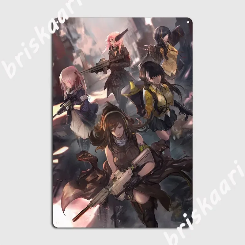 Girls Frontline Anti Rain Metal Sign Cinema Custom Club Wall Plaque Tin Sign Posters