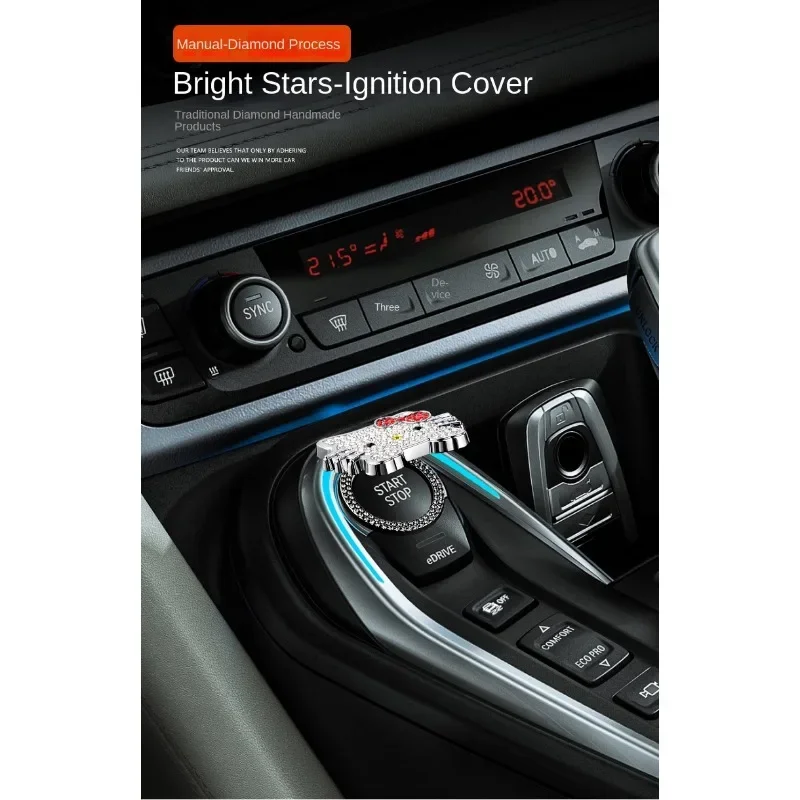 Sanrio Hello Kitty Car Interior One Click Start Button Protective Cover Anime Car Start Stop Button Protective Cover Decoration