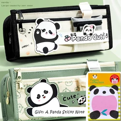 Kawaii Kung Fu Panda Pencil Case with Sticky note Large Capacity Pen Bag Pouch Box for Kids Stationery School Organizer Supplies