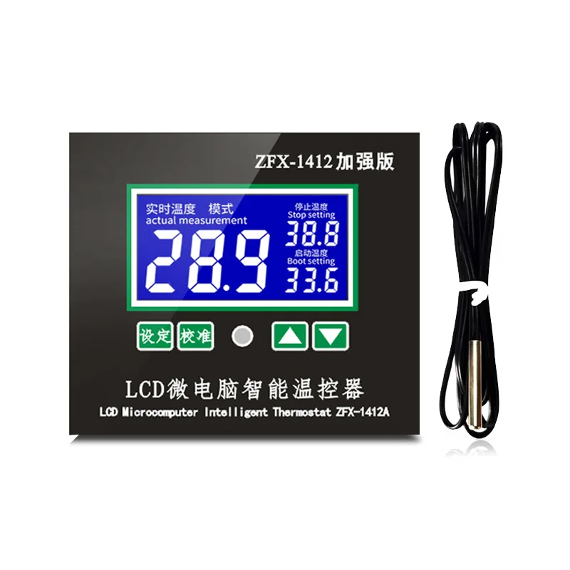 W1412 Microcomputer intelligent constant temperature thermometer electronic temperature controller Switch Thermometer 12/24/220V