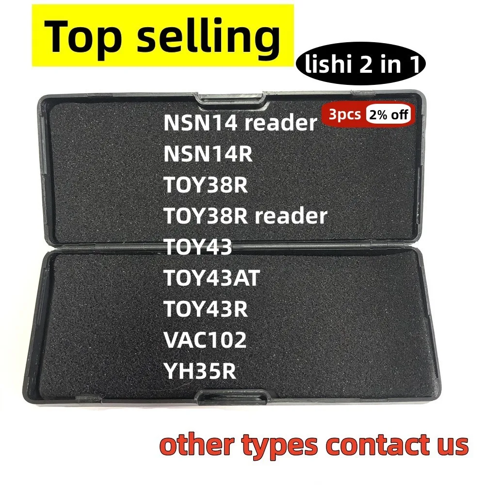 Lishi 2 in 1 strumento lettore NSN14 NSN14R TOY38R TOY38Rreader TOY43 TOY43AT TOY43R VAC102 YH35R tipi più venduti