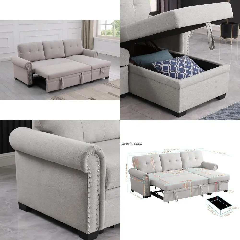 3-местный раскладной диван с шезлонгом для хранения вещей, выдвижной кровать для квартир и гостиных