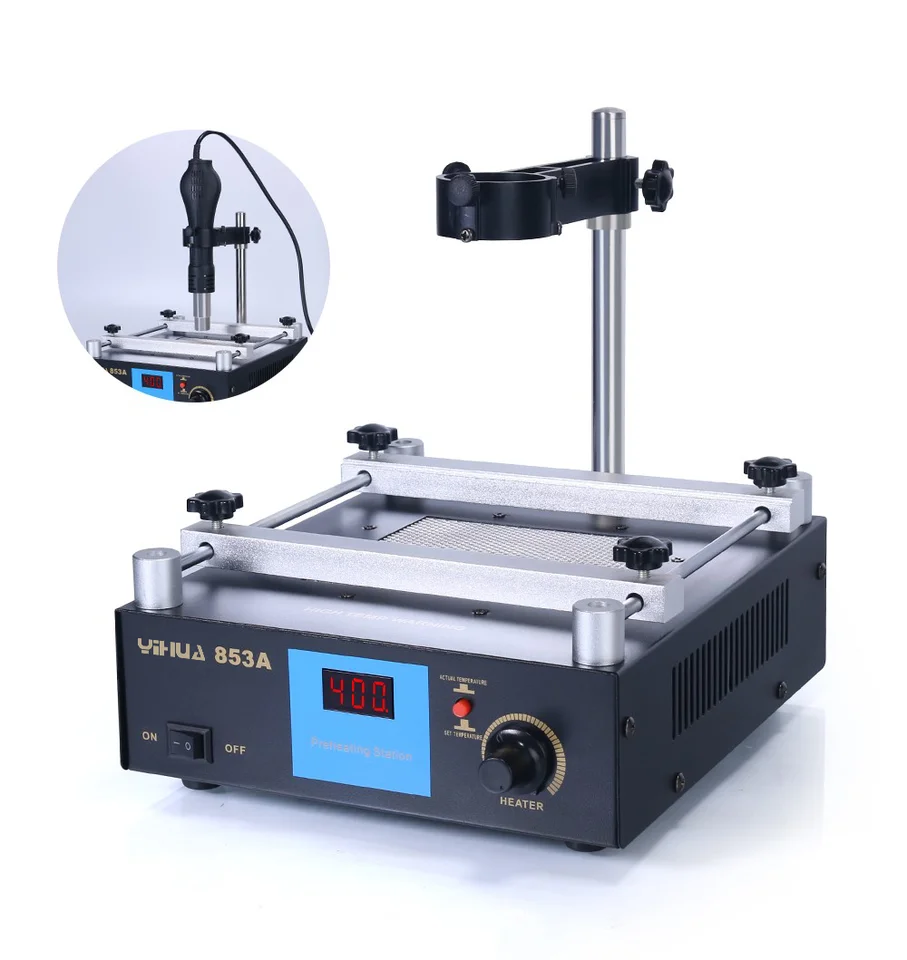 YIHUA 853A Infrarot Vorwärmplatte – 450W, 50-400°C, ESD-sicher Für BGA-Arbeiten