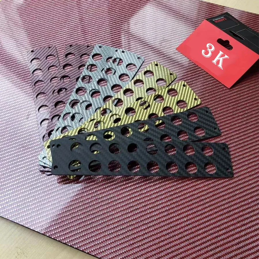 Red Blue Silvery Multicolor Carbon Fiber Plate 245x395mm 3K Carbon Fiber Composite Board Panel Thickness 1mm 1.5mm 2mm 2.5mm 3mm