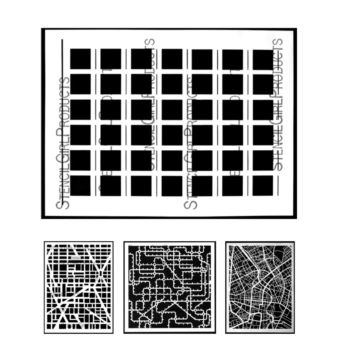 New City Map Mask Swatch Grid Pattern Stencils Reusable Handmade Diy Painting Scrapbook Coloring Embossed Photo Album Decor Mold