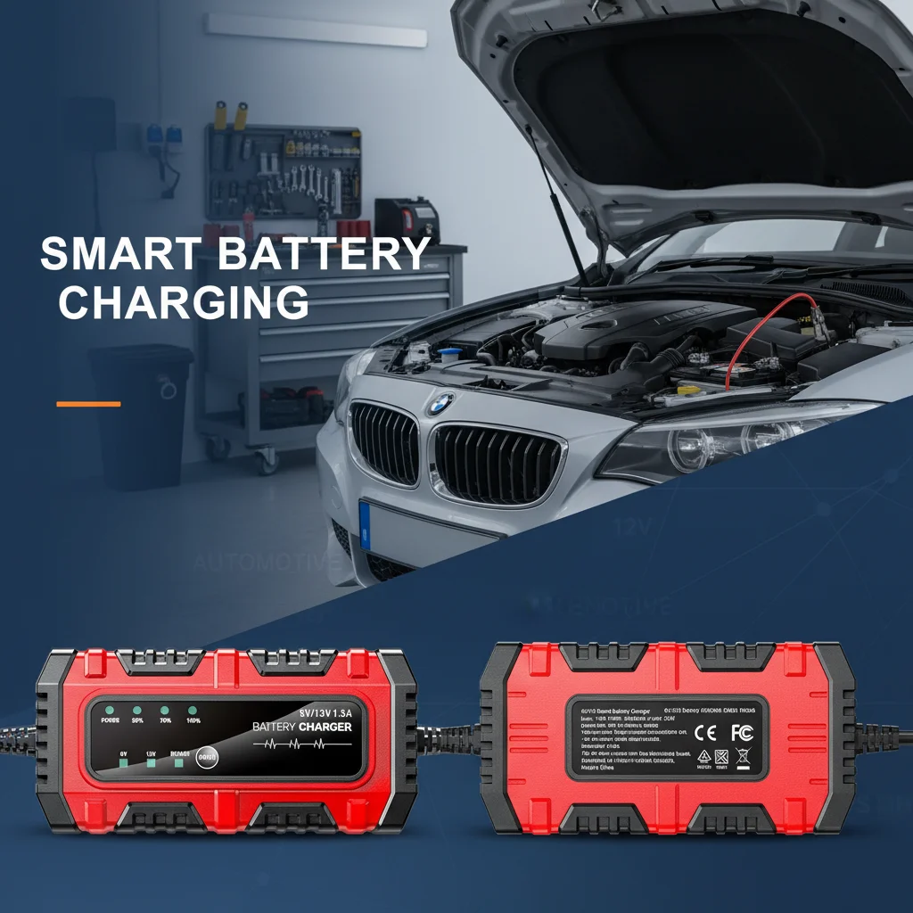 

Зарядное устройство для мотоциклетных аккумуляторов 12В, 1.5А, полностью автоматическое, с функцией поддержания заряда и цифровым дисплеем, для автомобильных аккумуляторов