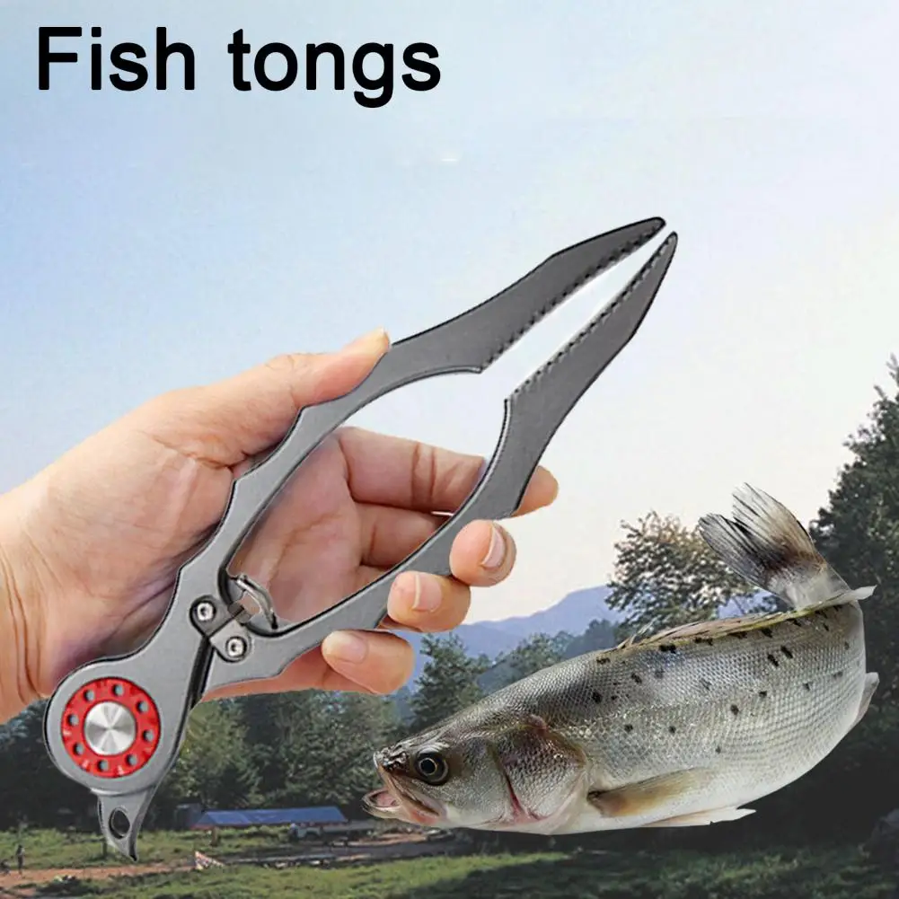 Fish Plier with Saw-tooth Chuck Comfortable Grip Fishing Plier Ergonomic Fish Plier with Double Tungsten Cutters for Anglers