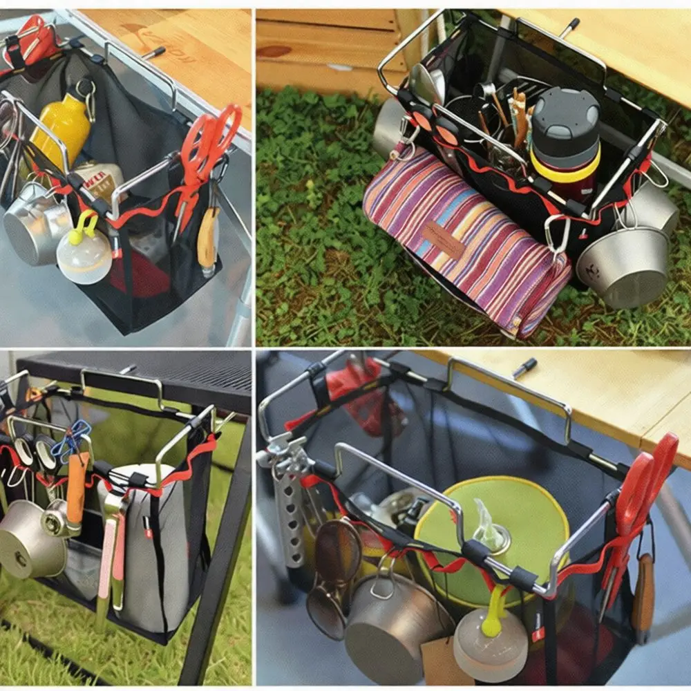 Foldable Garbage Bag Support Rack Kitchen Trash Organizer Stand Portable For Outdoor Camping Travel Dormitory Use