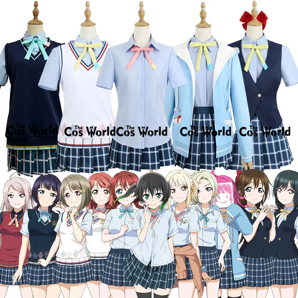 

Love Live Nijigasaki All Characters Uehara Ayumu Tennoji Rina Summer School Uniform Outfits Anime Customize Cosplay Costumes