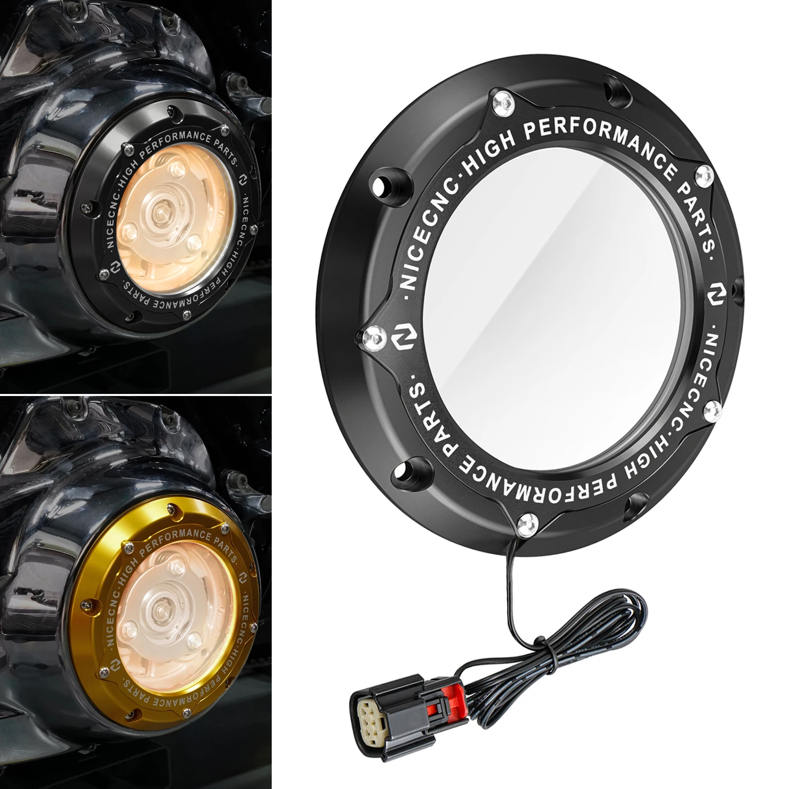 

For 2016-2023 Harley Road Glide FLTRX LED Light Derby Clutch Cover for Harley Road King FLHR 2017-2024 CVO Street Glide 16-2022