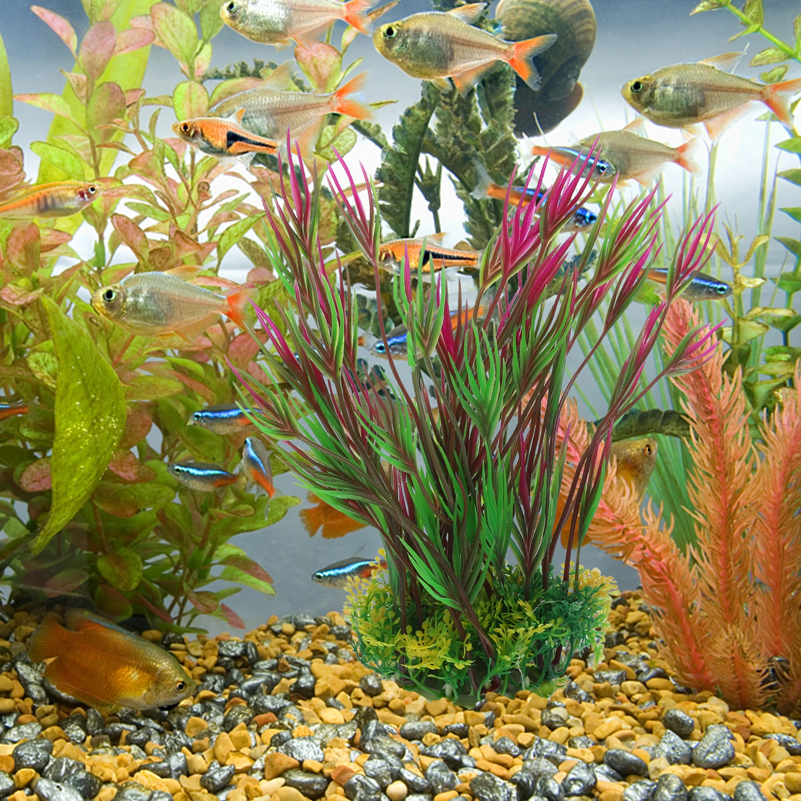 

2Pcs Fake Decorations for Fish Tank Aquarium Home Office Party Small Fish Tank Decorations Wedding Gifts Water Plants Pet