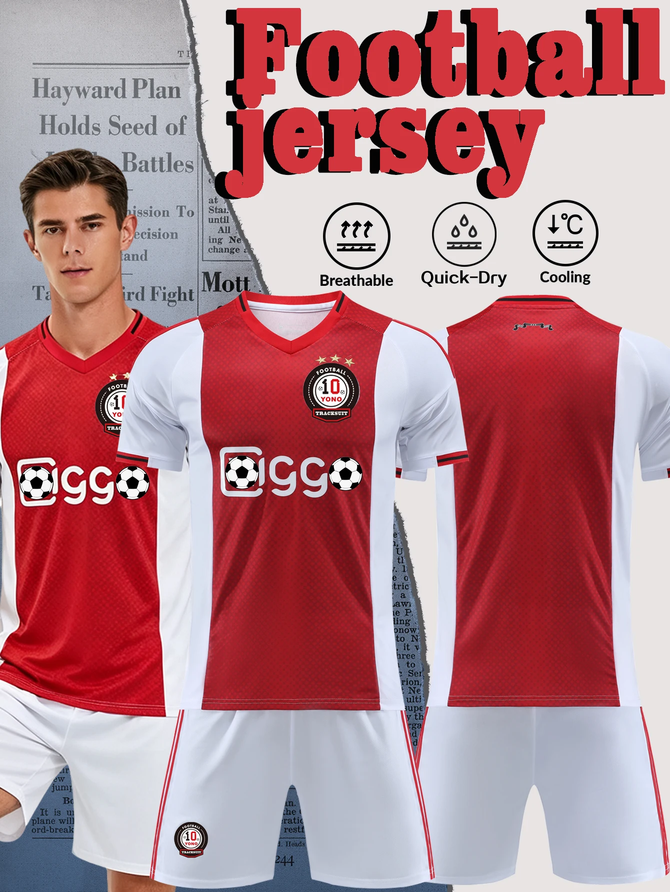 2026 New Men Football Soccer Jersey Set Quick‑Dry Breathable Sports Training Uniform Short Sleeve Jersey And Shorts For Adult Me