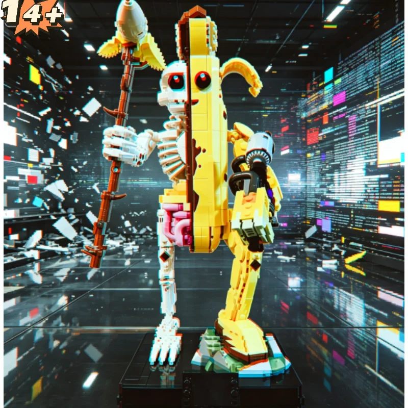banana-man-skeleton-character-figure-building-blocks-1414pcs-new-3d-display-model-moc-ornament-birthday-gift-for-adults-in-stoc