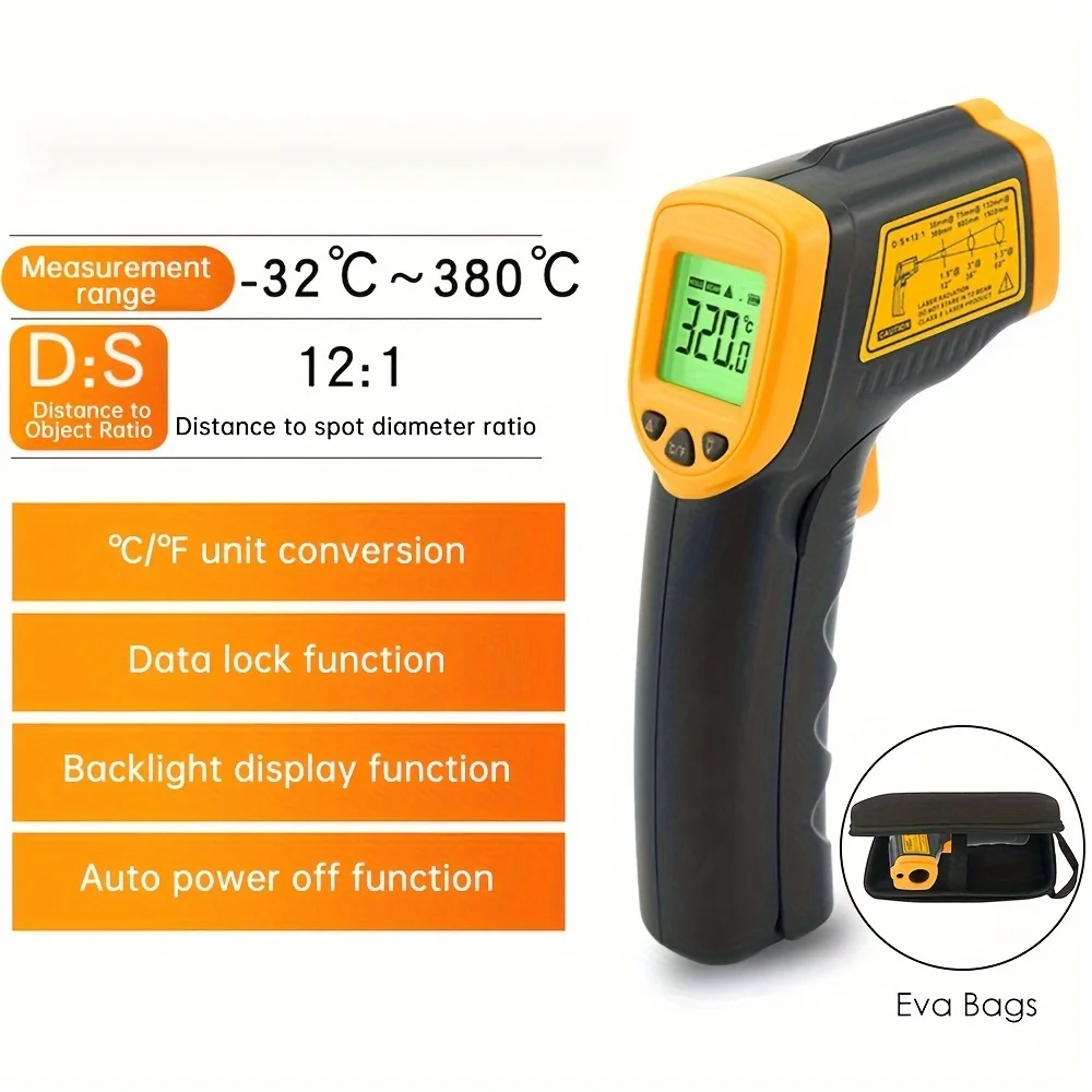 

Инфракрасный термометр из 2 частей для промышленной и бытовой температуры воды, кондиционирования воздуха и обнаружения подогрева пола.