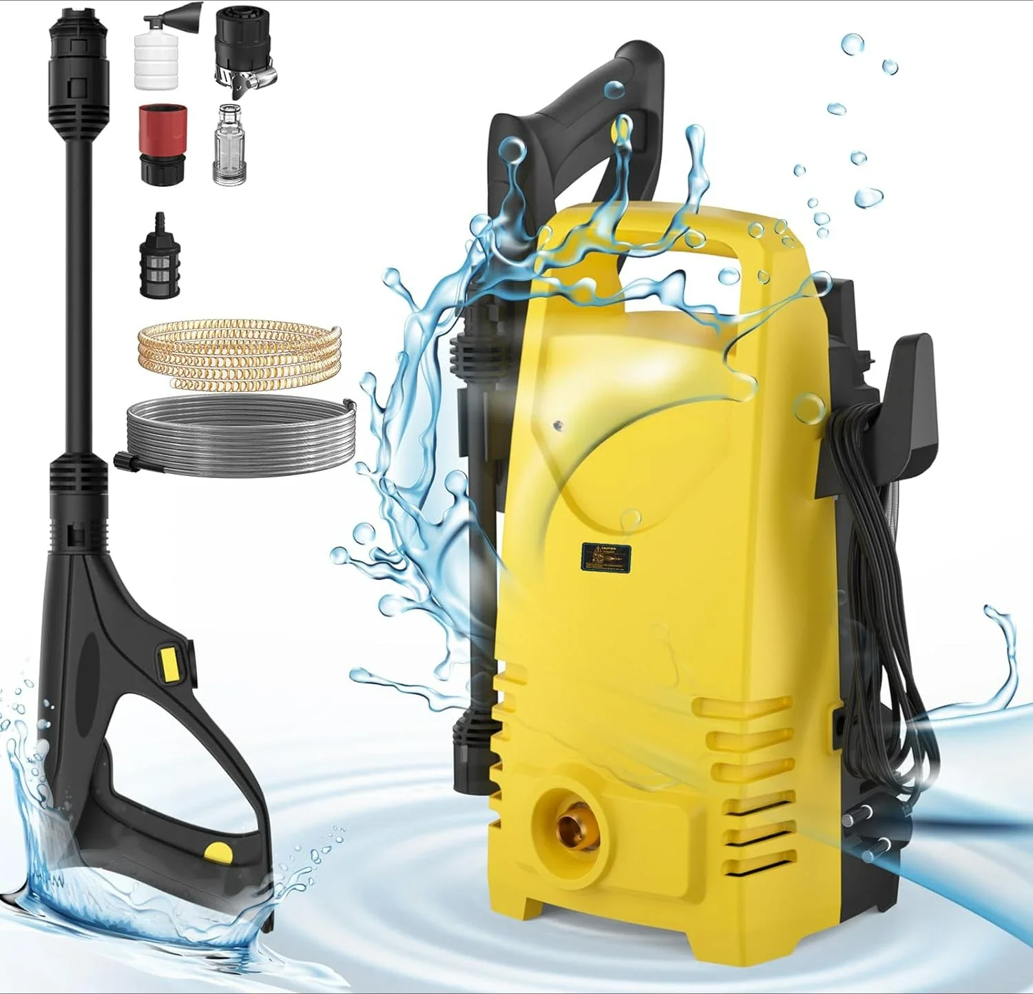 Home& Garden High Pressure Washer,3-IN-1 Power Jet Nozzle,High Power Portable Electric Jet Washer for Patio Car Driveway &Garden