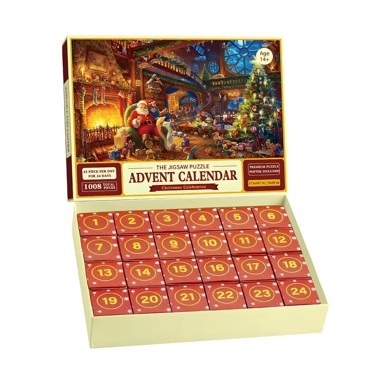 Christmas Jigsaw Puzzle in 24 Boxs Educational Home Decoration for Kid