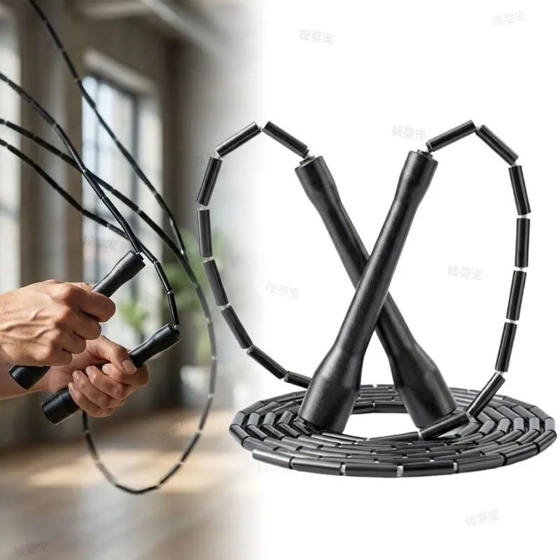 Fitness Jump Rope PE Beaded Segmented Jump Rope Bamboo Knot Rope Gym Fitness Sport Training Equipment Exercise Racing Jump Rope