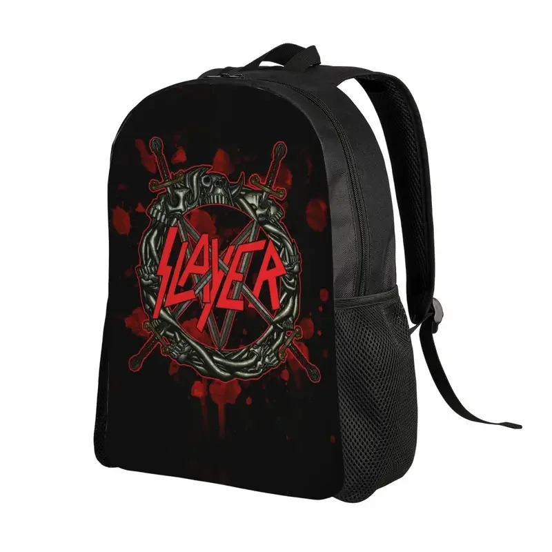 Mochila de viaje personalizada con logotipo de Heavy Metal Rock Slayers para hombres y mujeres, bolsa de libros para computadora escolar, bolsas de día para estudiantes universitarios