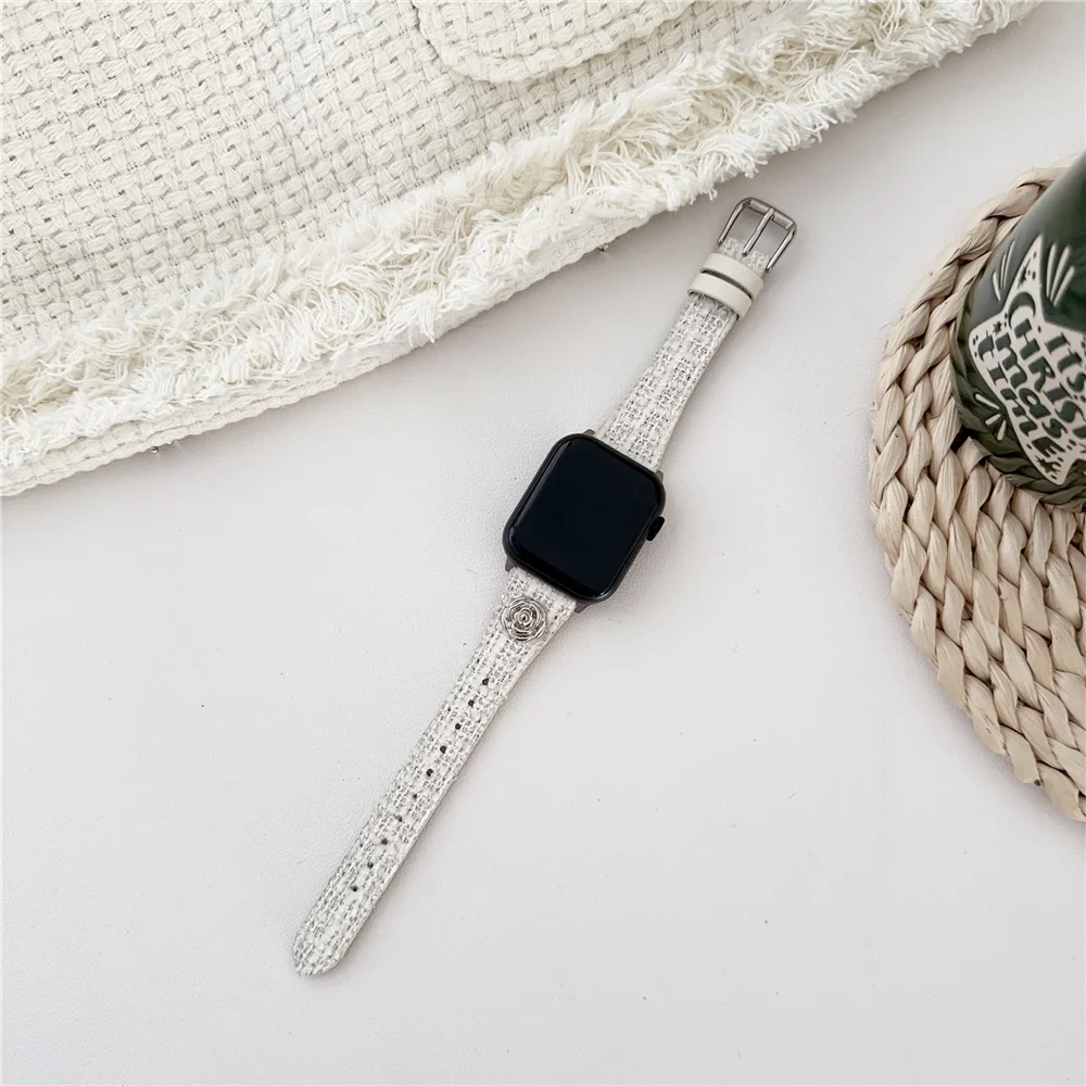 New Fashion Cloth Strap for Apple Iwatch Series 9 8 7 6 5 2023 for iwatch ultra 49mm 45mm 42mm 41mm 38mm Girl Band Gift Female