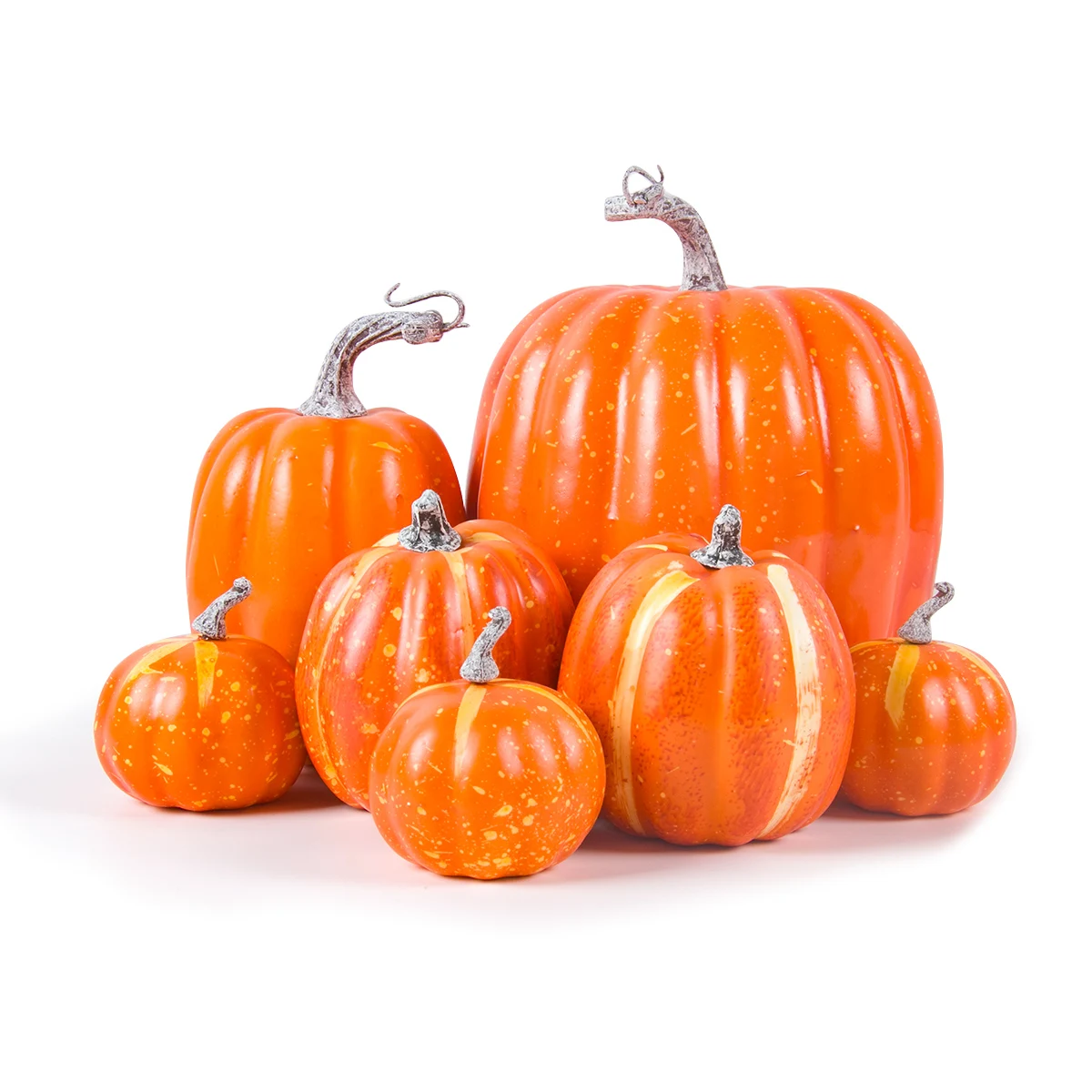 Thanksgiving Artificial Pumpkins Set Fake Pumpkins Assorted Big and Small Pumpkins Harvest Farmhouse Fall Halloween Home Decor