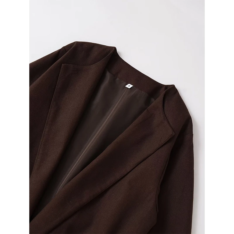 2026 estilo europeo y americano moderno y versátil con cinturón Blazer abrigo mujer manga larga primavera otoño prendas de vestir exteriores