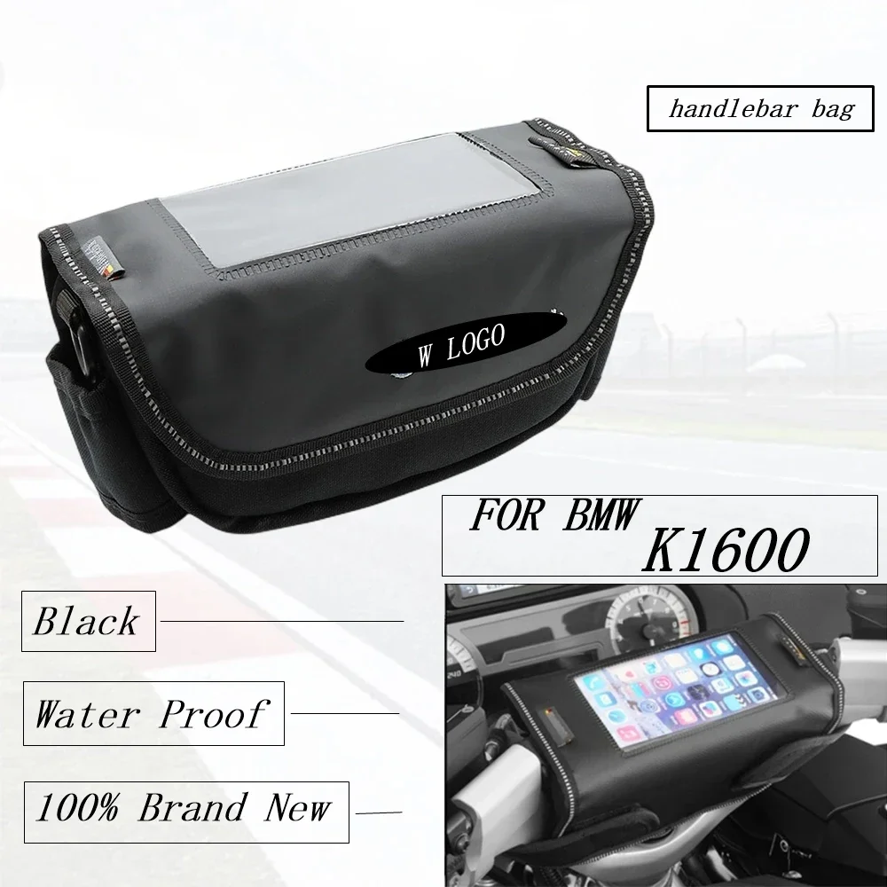 FOR BMW K1600 K1600B K1600GT K1600GTL Motorcycle Bag Handlebar Bag Black Waterproof Mobile Phone Navigation Large capacity