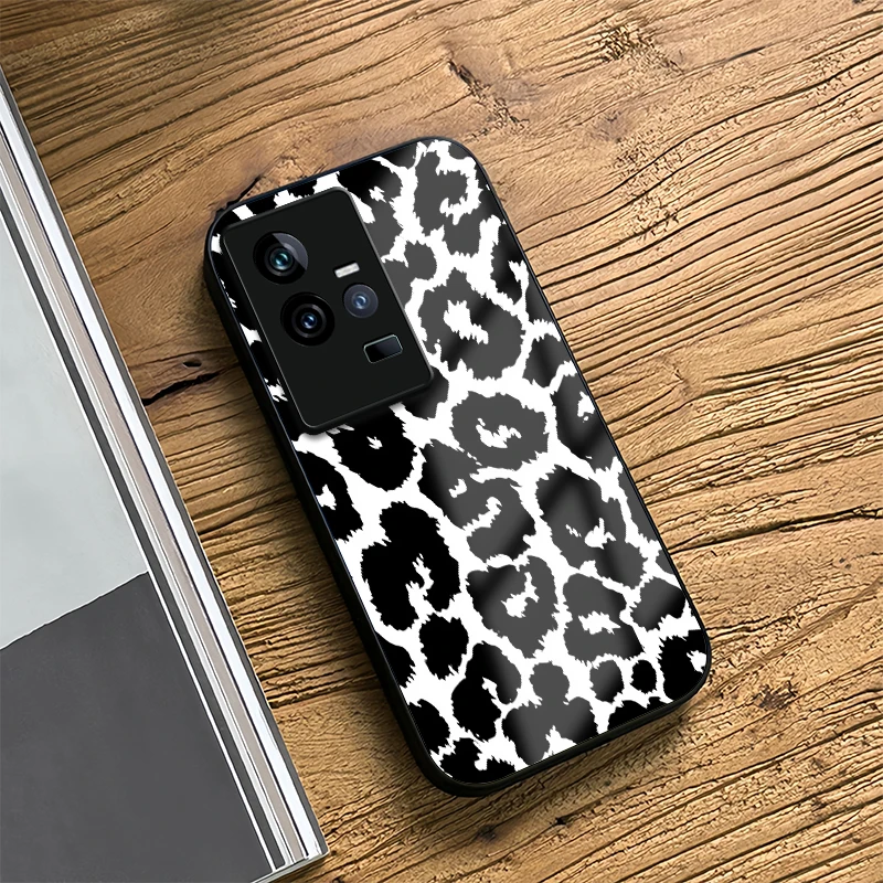 جراب هاتف لهاتف Vivo IQOO 11 11S Z10R Z7 Z7i Z3 Z10 Z6 Lite U5X U1X U3X Neo 855 غطاء خلفي فاخر بنمط الفهد مقاوم للصدمات