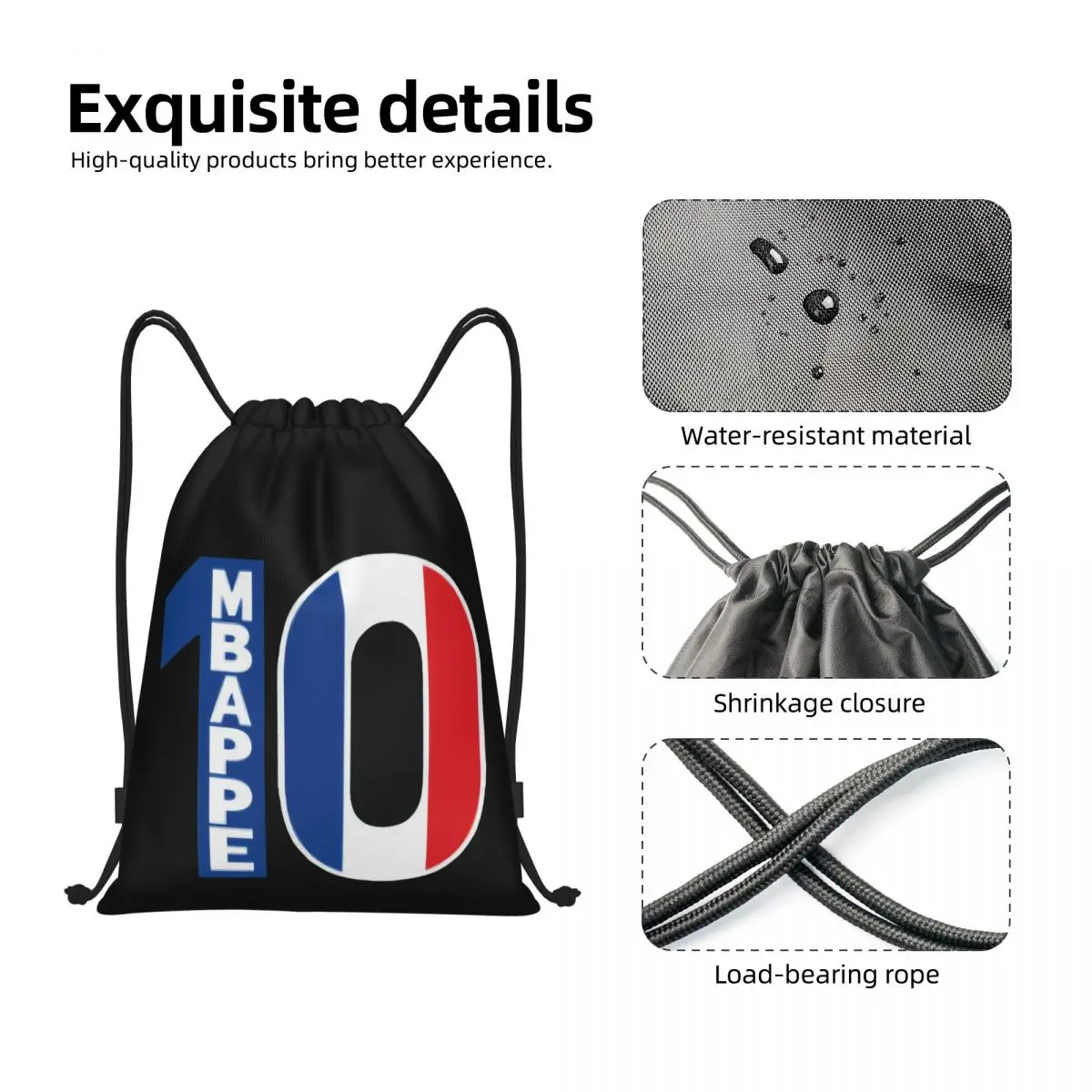 France Kylianer and Mbap and Mbappe Proximity Wstring Bags, Gym Bag, Cool Field Pack, Secure Backpack, Humor Graphic, 2