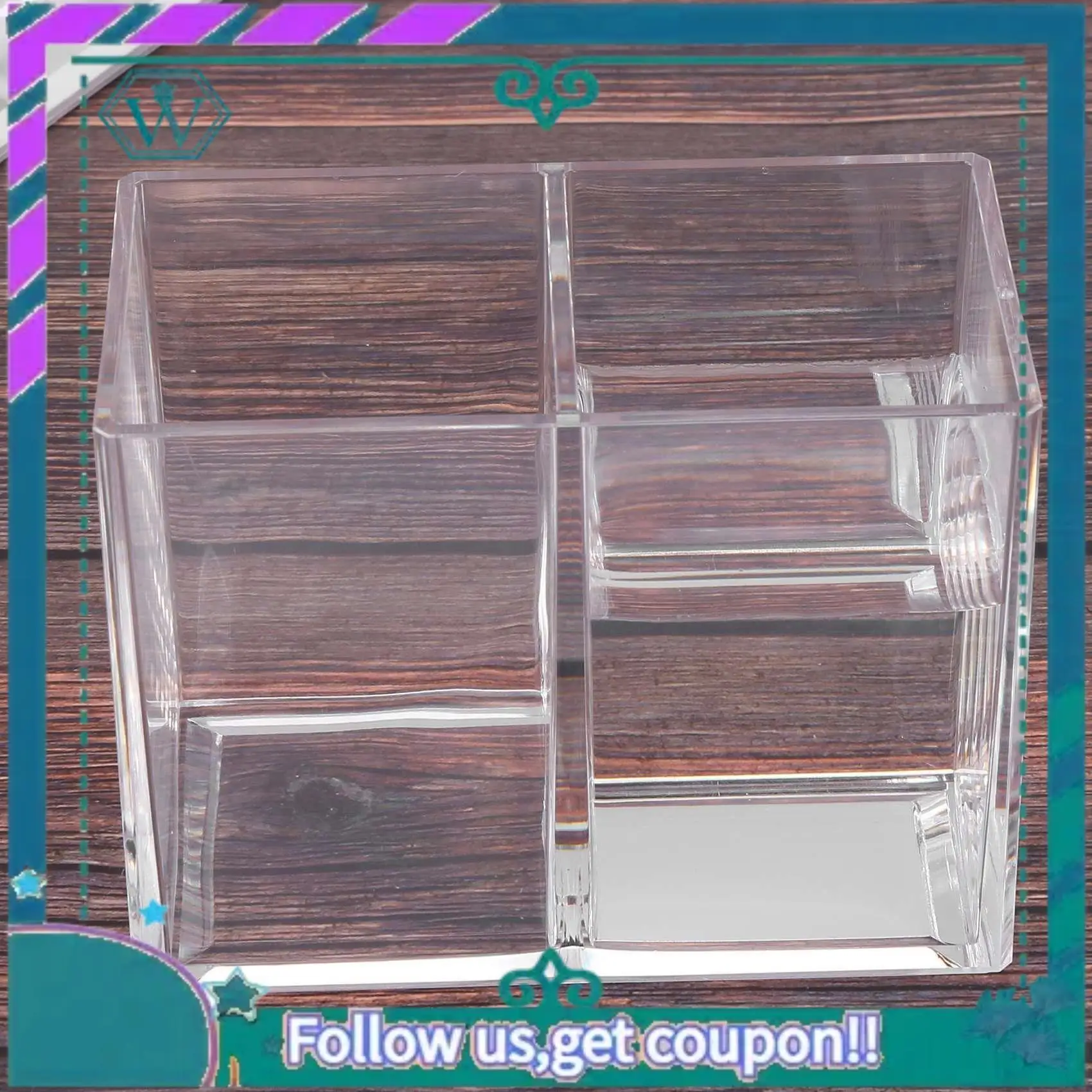 A75Q-4X Clear Acrylic Makeup Brush Holder Pen Pencil Cup Holder Cosmetic Storage Case Desktop Stationery Organizer