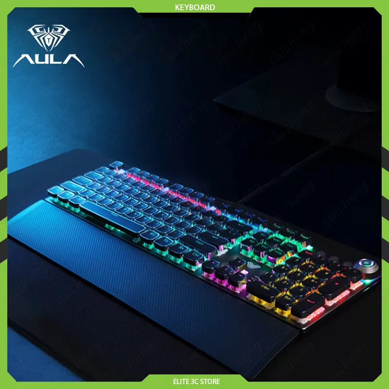 

Aula F2088 Plated Punk Mechanical Keyboard Wired E-Sports Gaming Chicken Dinner Desktop Laptop Computer Boy Fefestival Gift