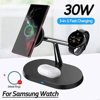 3 in 1 Magnetic Wireless Charger Phone Charge Dock For Samsung S25 S24 S23 Galaxy Watch 7 6 5 4 3 2 Buds2/3/3 Pro Quick Charging
