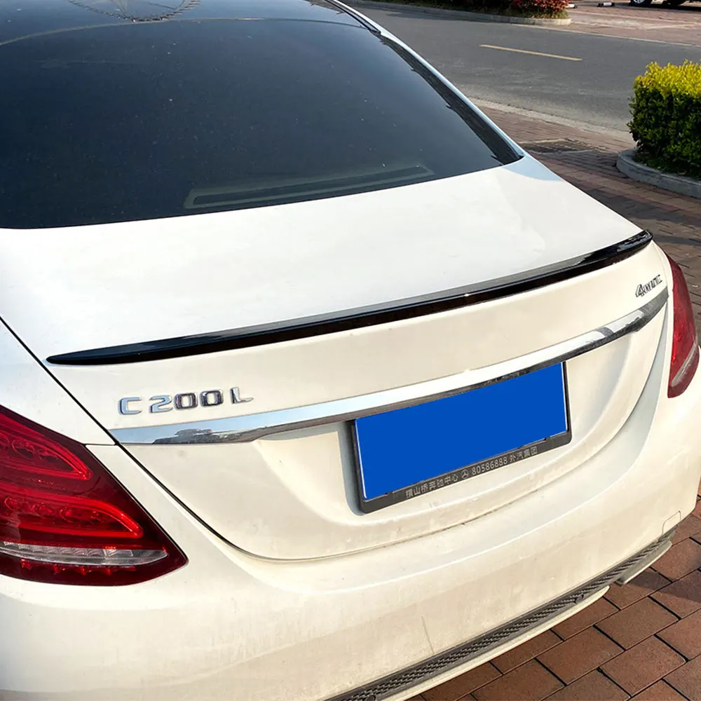 For Mercedes Benz C-Class W205 2015+C180 C200 C260 Fixed wWng Rear Iuggage Compartment Iid Spoiler ABS Plastic Automotive Parts