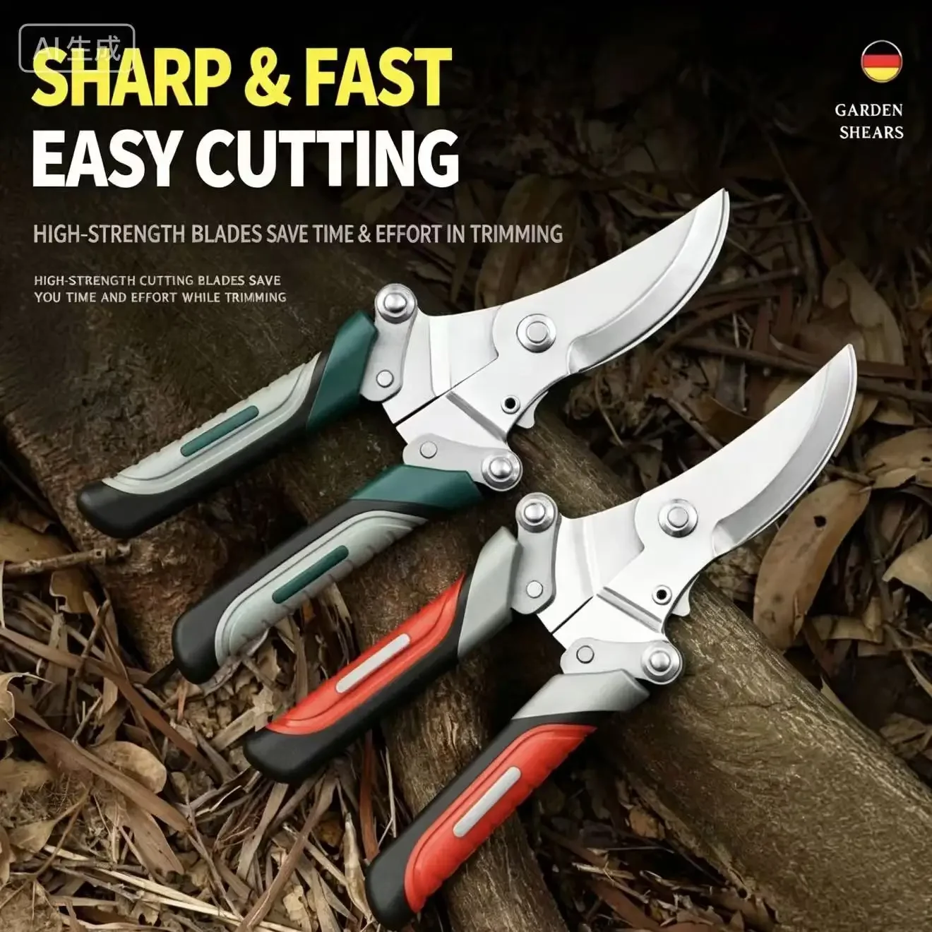 Professional Pruning Shears, High-Strength Sharp Blades, Labor-Saving Garden Scissors for Flower, Tree, Bonsai, Grafting, Floris
