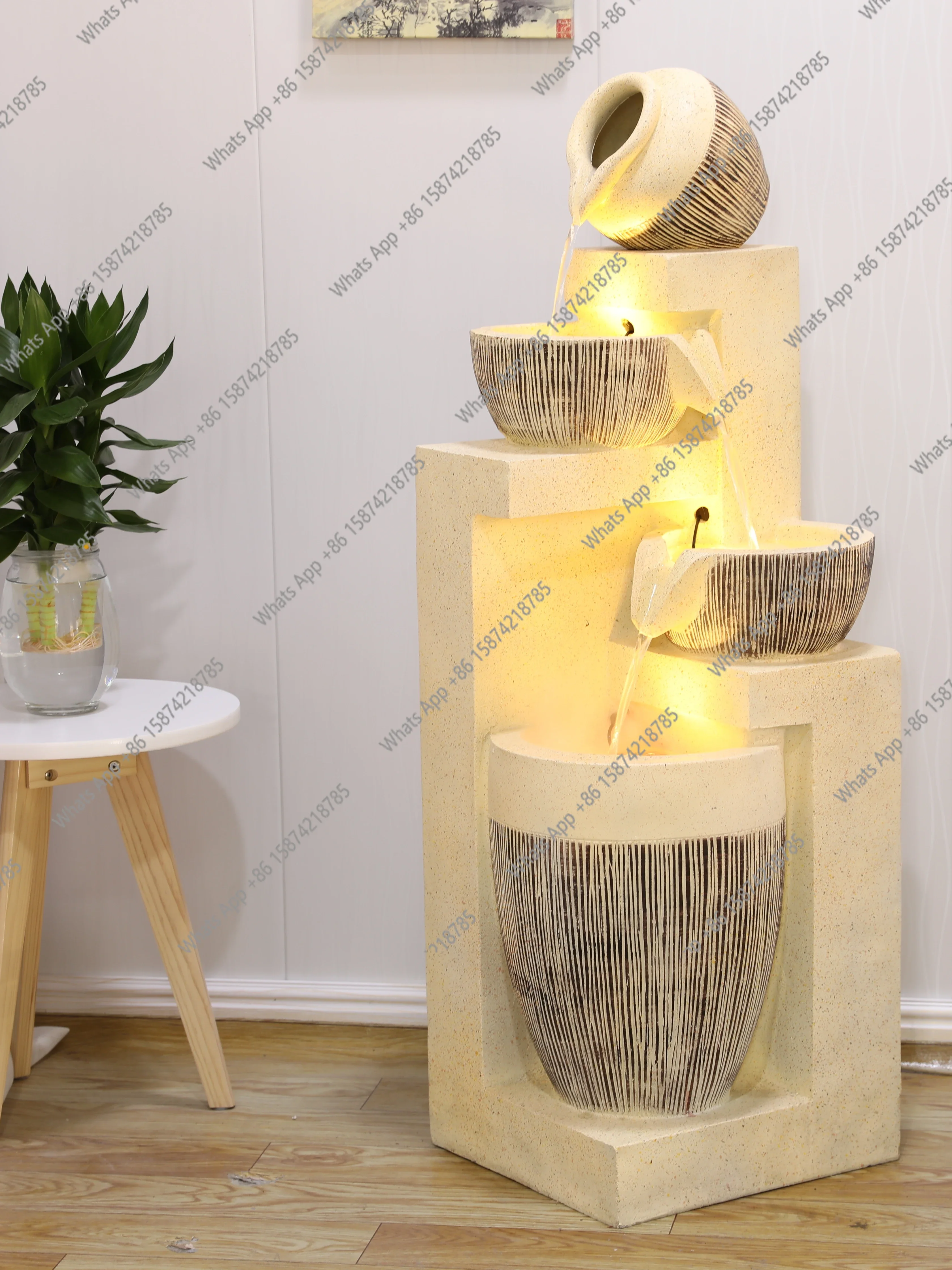 

V C Lucky Living Room Flowing Water Ornament Circulating Water Floor Generating Wealth Fountain Decoration Fish Tank Landscape