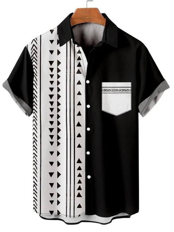 Casual Oversize Short Sleeve Shirt for Men Thickened Fleece PU Leather Cleanfit  Collar Three Dimensional Effect New in Ops