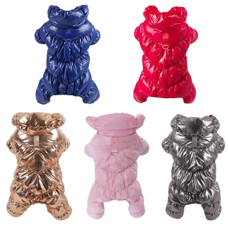 Waterproof Fleece Pet Jumpsuit Winter Dog Coat with D-ring for Small Dogs Yorkshire Bichon Puppy Clothing kawaii clothes