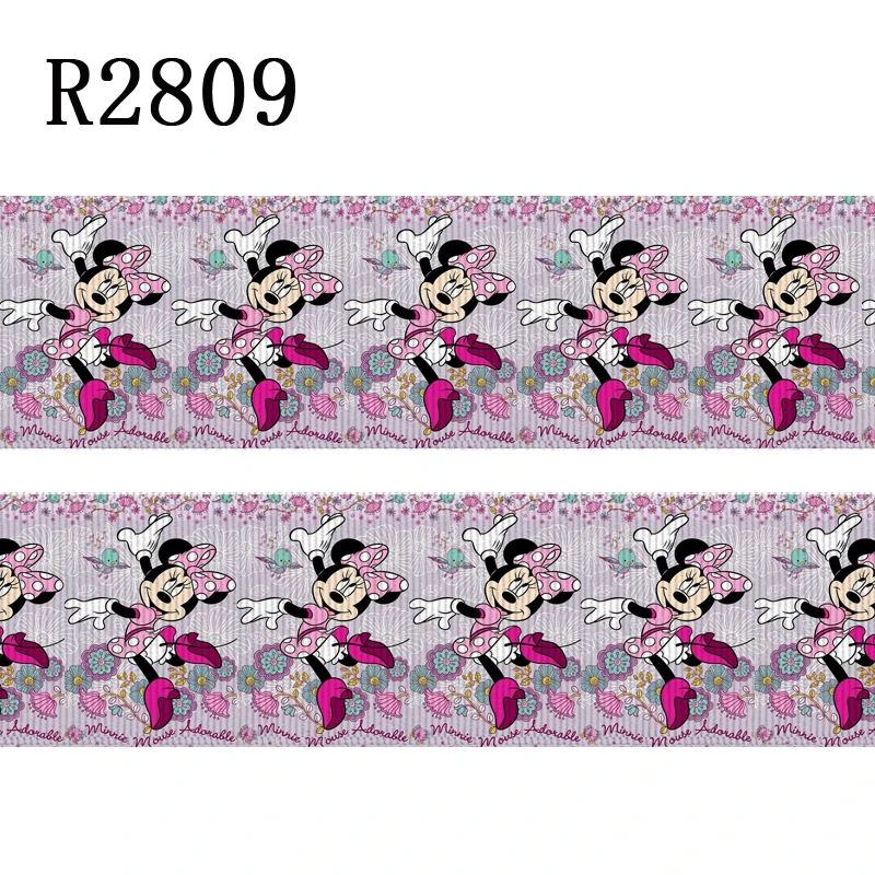 50 yard Cartoon character 7/8inch printed Minnie mouse grosgrain ribbon DIY Hair Bow Decoration R2809