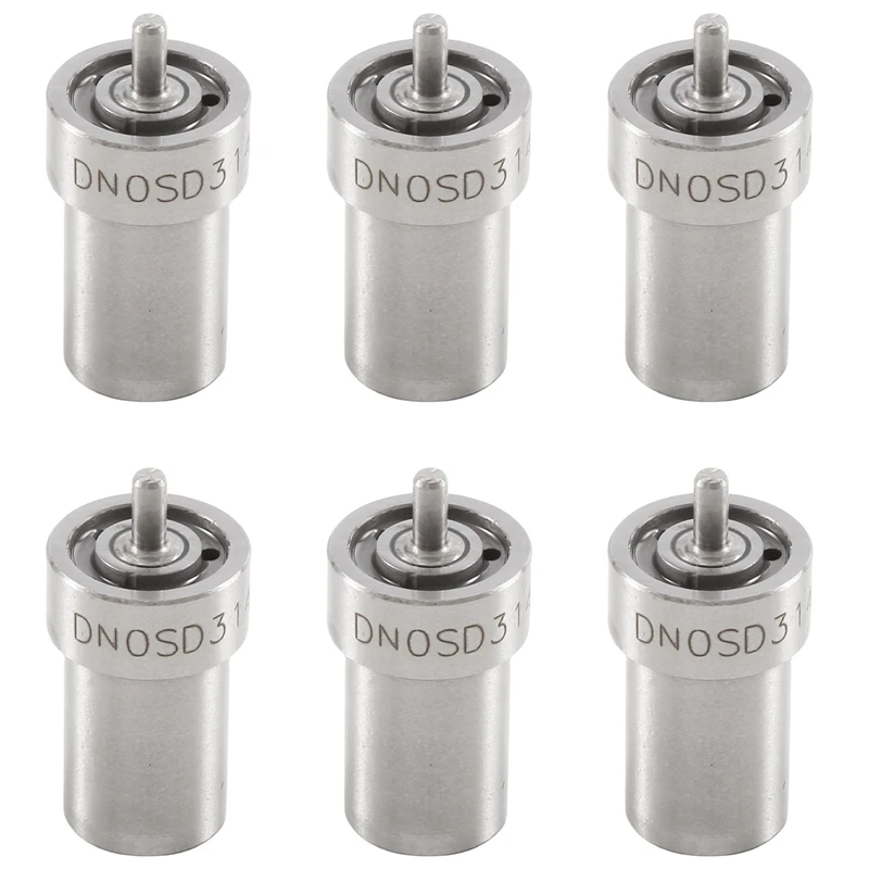 6 Piece DN0SD314 New Diesel Fuel Injector Nozzle Silver Metal For Mercedes 250 300 350 TD W202 W124 W140 W463