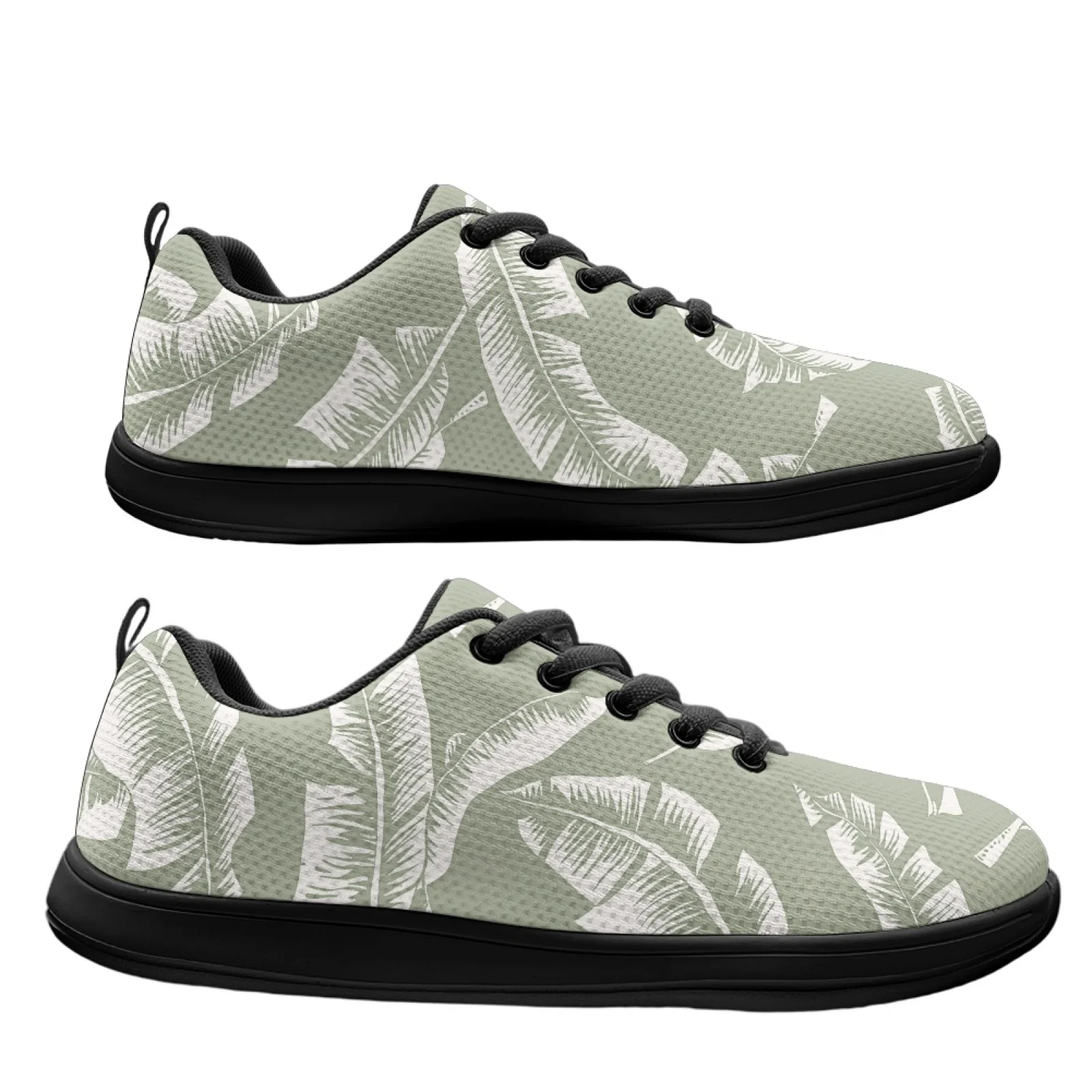 PENSTROLL Palm Leaf Print Barefoot Shoes Mesh & EVA Sports Shoes Breathable Men Flat Running Shoes for Walking