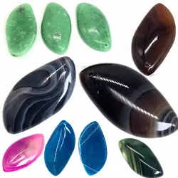 Natural Stone Pendant Leaf shape Agate crystal Quartz Charms For Jewelry DIY Necklace Bracelet Earring Accessories Making
