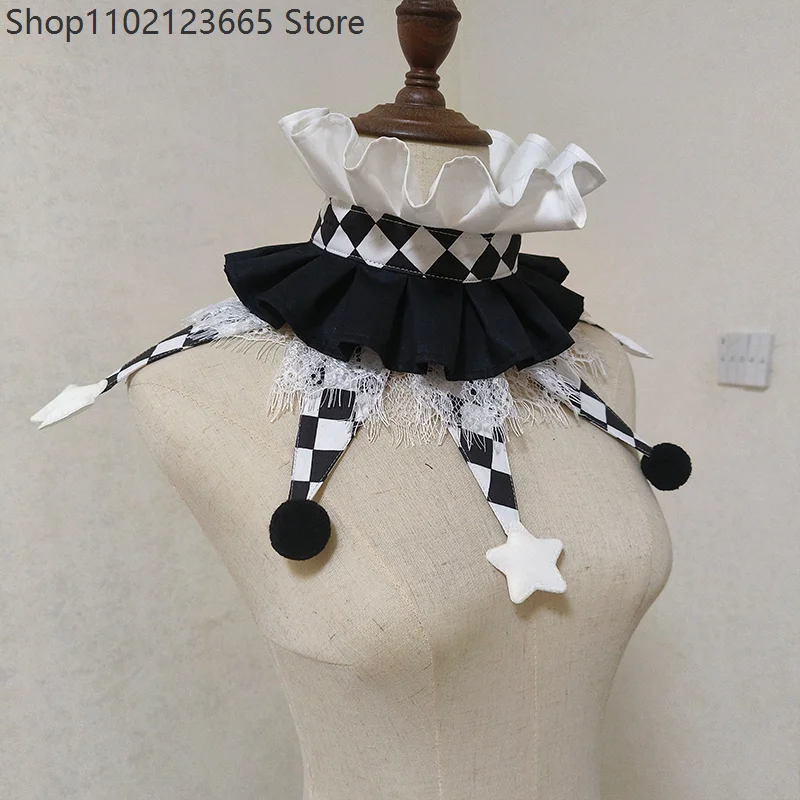 New Halloween Colorful Clown Neckband Cute Fairytale-style Clown Collar Cosplay Stage Clown Ruffle Collar Slouch Accessory 2026