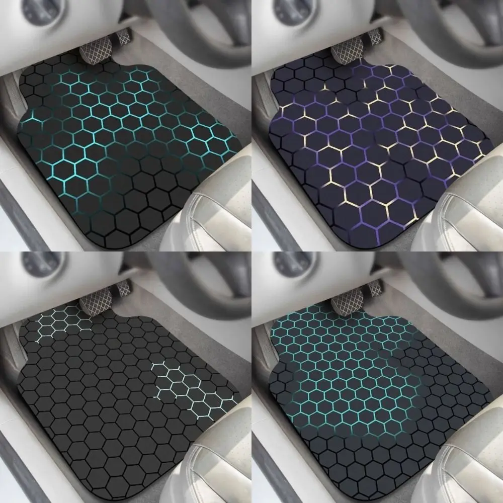 Non-Slip Car Floor Mats Wear-Resistant Dirt-Resistant Universal Foot Pads Hexagonal Pattern Water Absorption Decorative Car Mats