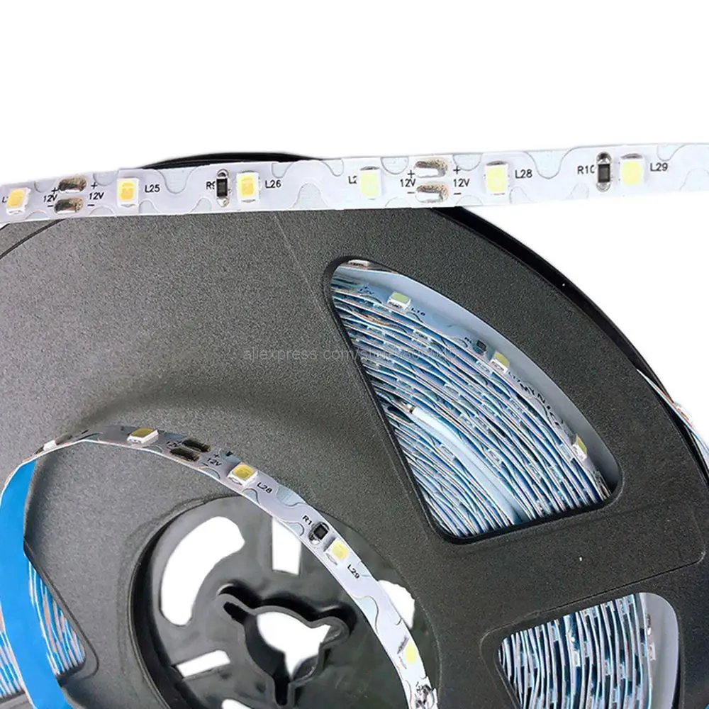 Tira de luces LED Flexible con forma de S, lámpara SMD de 10m, 12V CC, 2835, luz blanca cálida, 60LED/m, canal de flexión libre, letras IP20