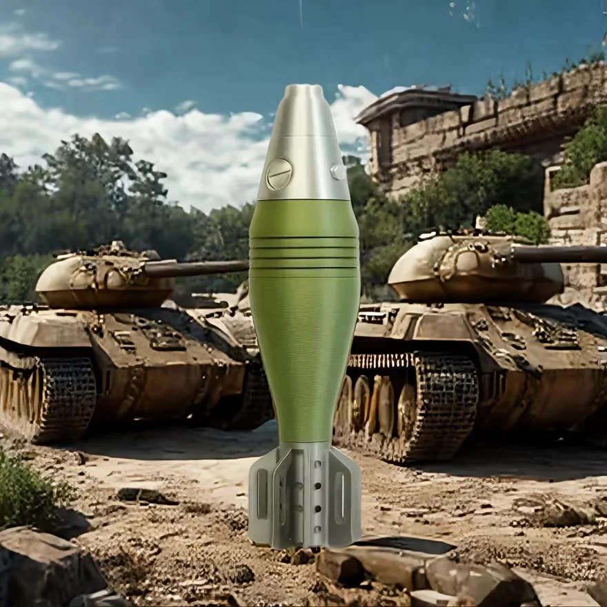 60MM 1:1 mortar shell model, howitzer, military shell, hardcore desktop ornament