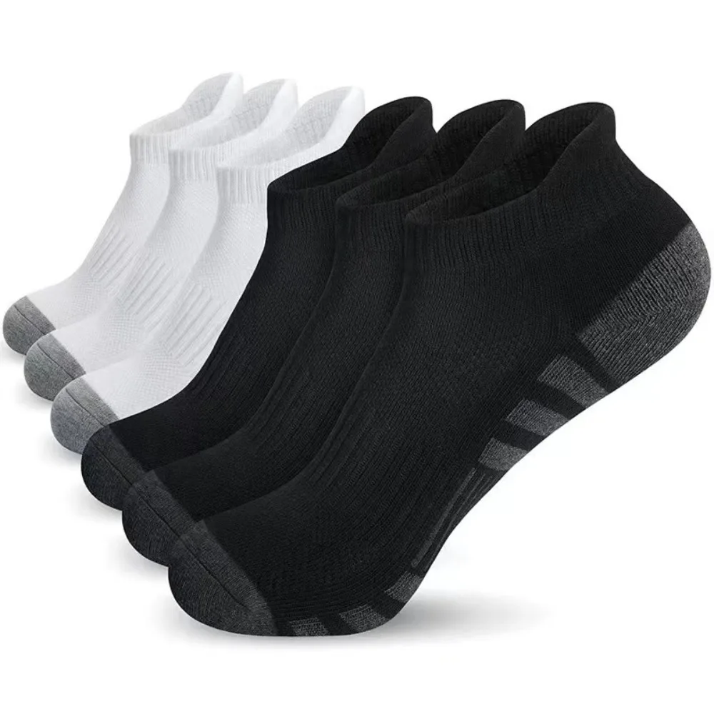 

5 Pairs Trendy Comfortable Running Socks Lightweight Moisture-Wicking Sports Socks Breathable Cushioned Low Cut Socks