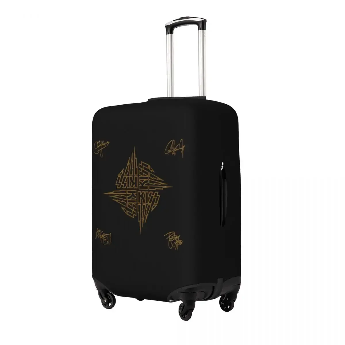 Kiss Band,Kiss Gold Print Luggage Protective Dust Covers Elastic Waterproof 18-32inch Suitcase Cover Travel Accessories