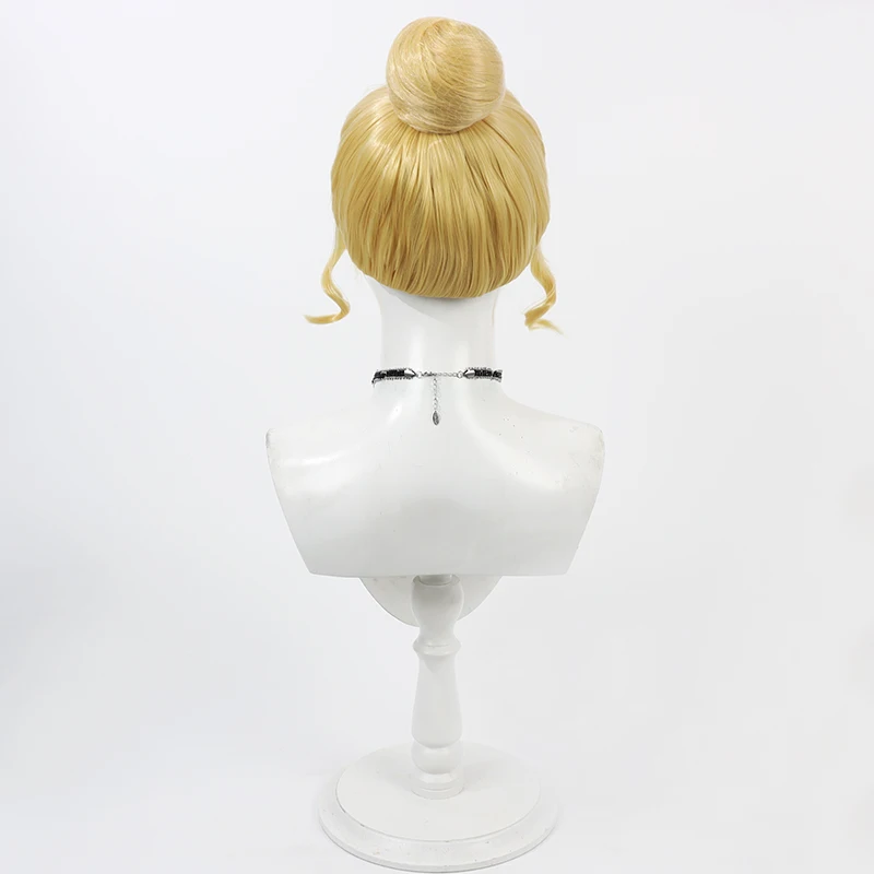 Parrucca da principessa per parrucche cosplay da principessa per adulti Parrucche bionde con panini Capelli da principessa Updo Gioco di ruolo Costume di Halloween