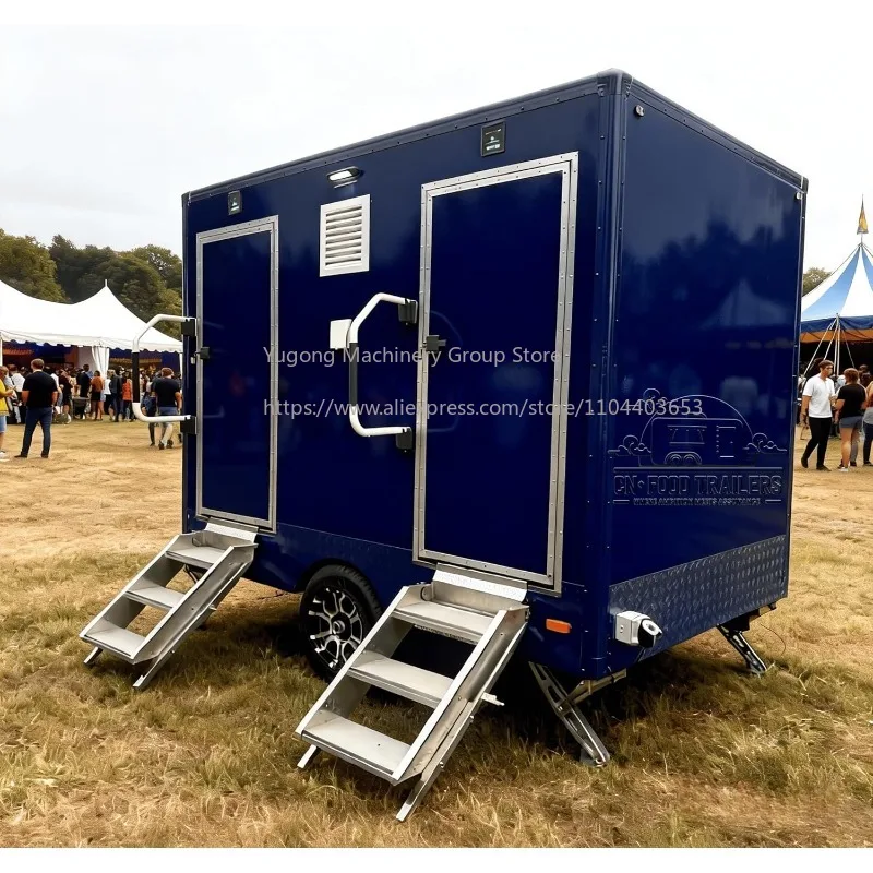 Event-Ready Portable Restroom Trailer with Separate Toilet Handwashing Station Durable Steel Construction