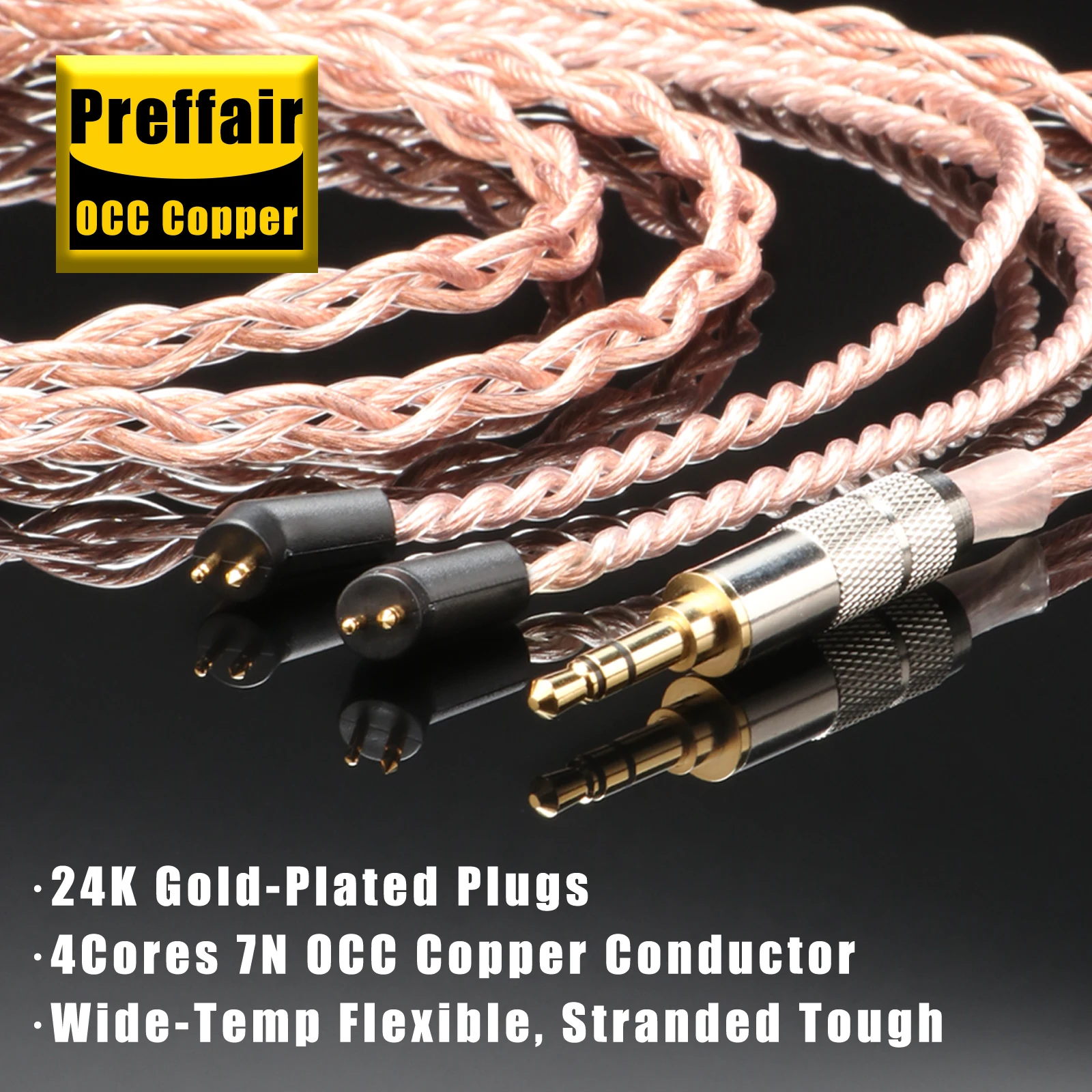 16 Core 7N OCC Earphone Replacement Cable Braided Sleeve Multiple Plugs Available For HiFi Headphone Upgrade